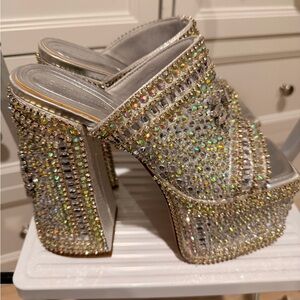 Dazzling Silver and Gold Women's Platform Heels